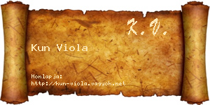Kun Viola névjegykártya